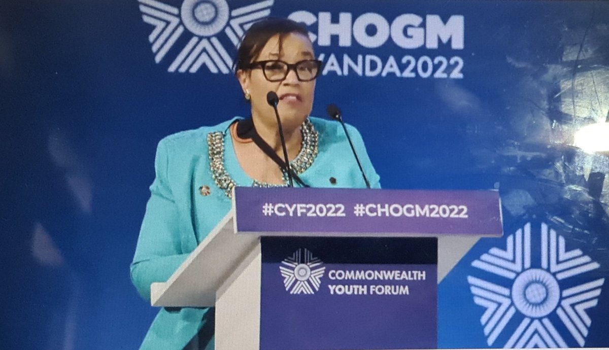 #Youth 'Your Voices are going to be taken to the highest level,so you're going to no longer be on the MENU, you're going to be at the HIGH TABLE'~Rt.Hon. Patricia Scotland #CYF2022 #CHOGM22