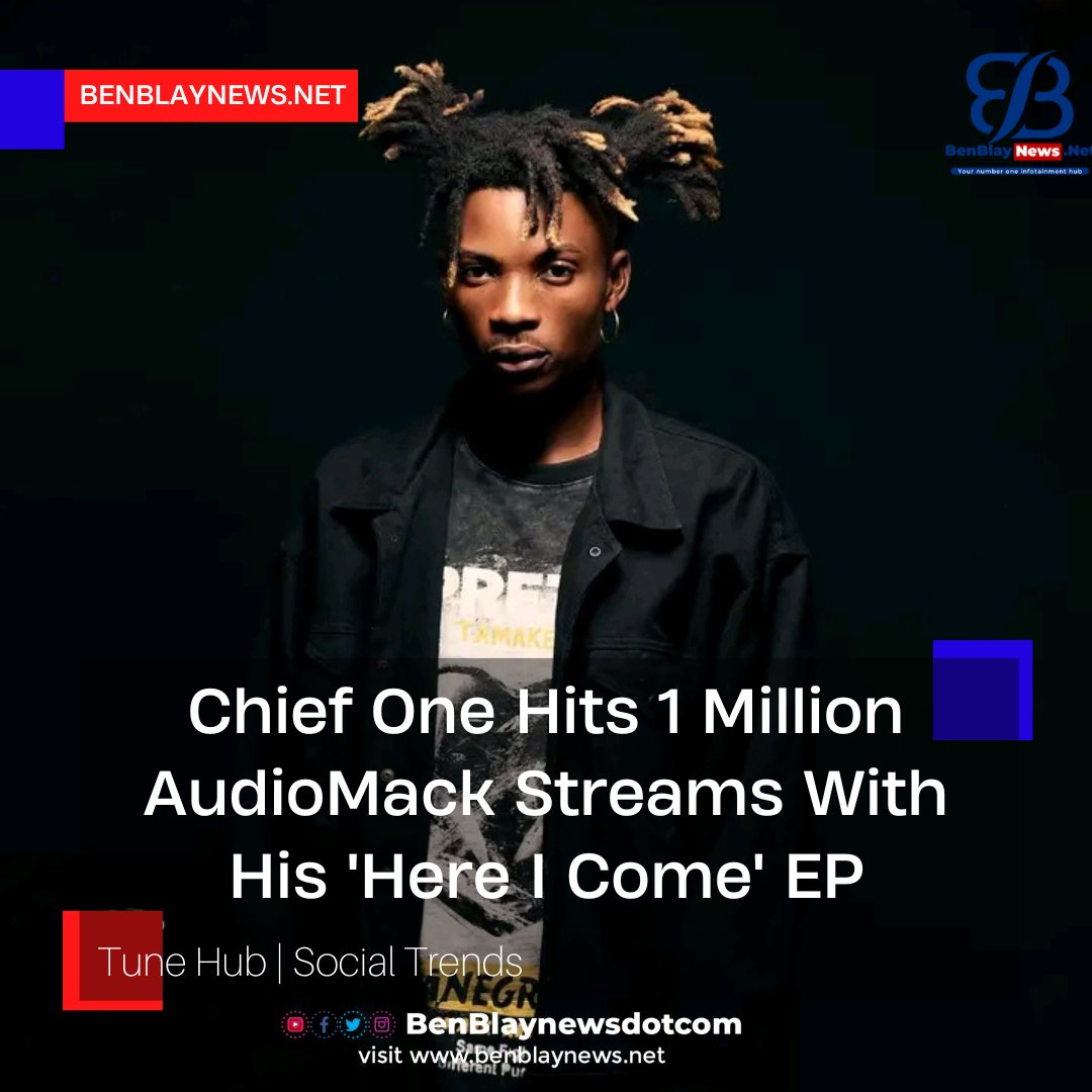 thebenblay's tweet photo. @chief__one Hits 1 Million AudioMack Streams With His'Here I Come' EP

#accraandpackaging #fearwomen Kwesi Arthur Cristiano Ronaldo Accra-Kumasi Money #Burnaboy What God Nana Addo Keke https://t.co/4kpOMl0Mtc