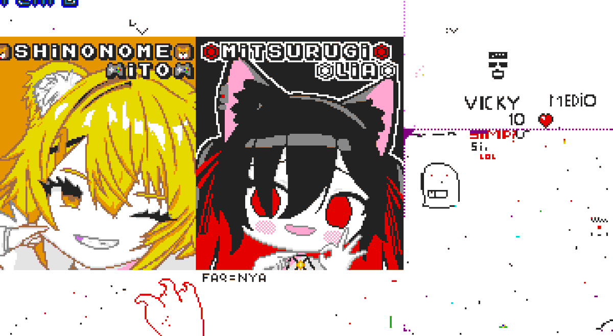 WactorCanvas's tweet photo. #ミツルギリア #MitsurugiLia
A bunch of Fami-Lia Otakus without life spent many many days placing pixels to make this pixel art on Pixelcanvas for Lia our Queen Neko.

[Here]
https://t.co/TkD6sEn5hy https://t.co/PJulOLRVxV