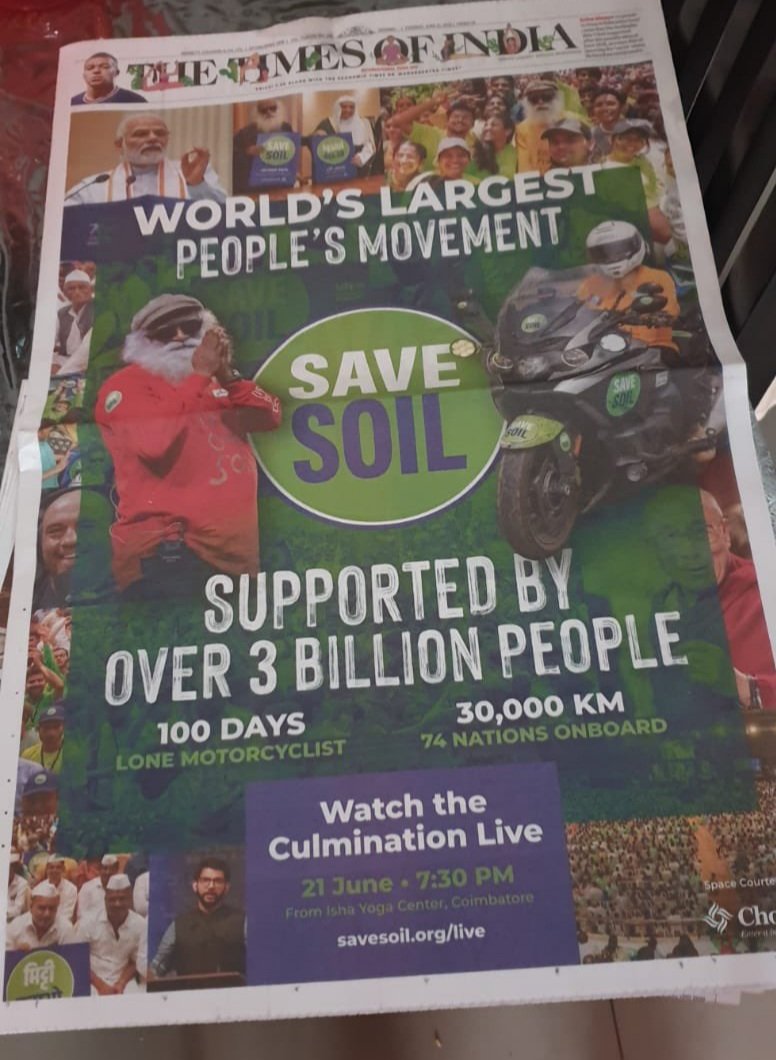 gauravgupta575's tweet photo. @SadhguruJV Thank you a ton for all this Sadhguru 🙇‍♂️ what could be better than this #SaveSoil https://t.co/Bb5EWAEMS2