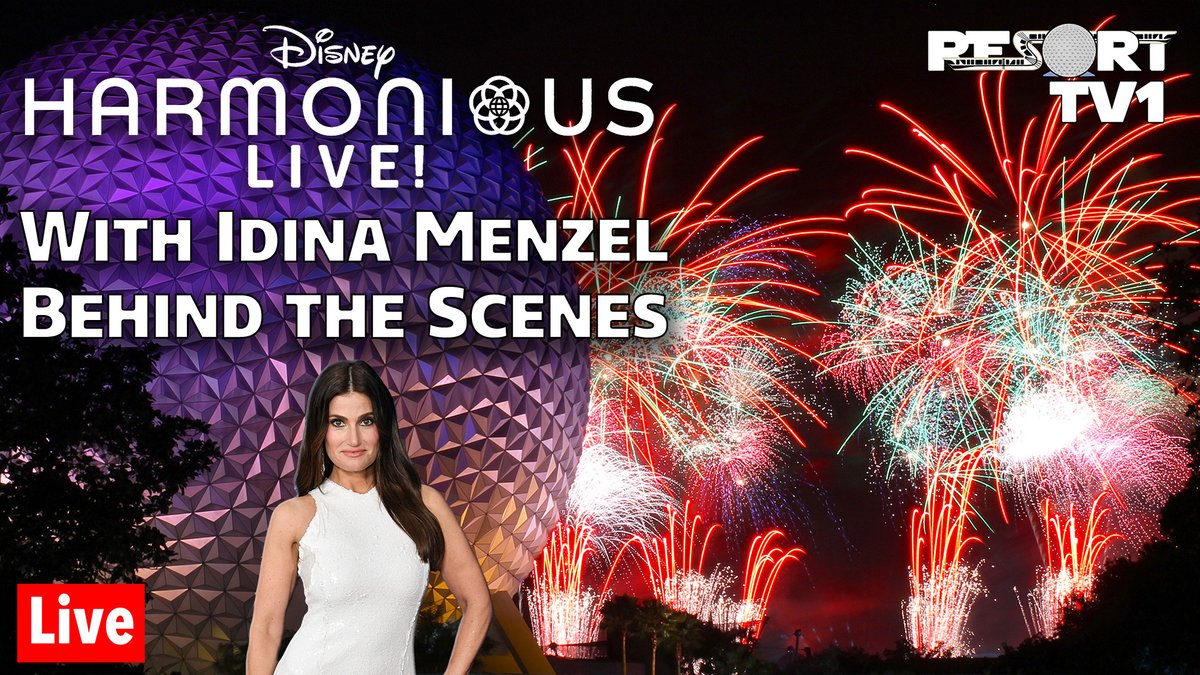 ResortTV1's tweet image. Join us tonight at 6:00pm ET for Disney Harmonious Live with Idina Menzel!

The stream will be live here - youtube.com/watch?v=Y_PcOv…  

We'll show you in-park, behind the scenes views that will give you a unique perspective of how this amazing special looks from inside the park!