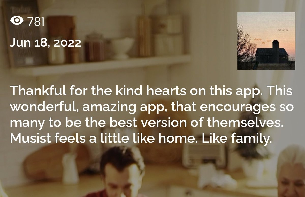 MusistApp's tweet image. Love to see posts like these on our app. A big thank you to the community for making it the beautiful place that it is. ❤️ #musist #WritingCommunity #theinnersocial