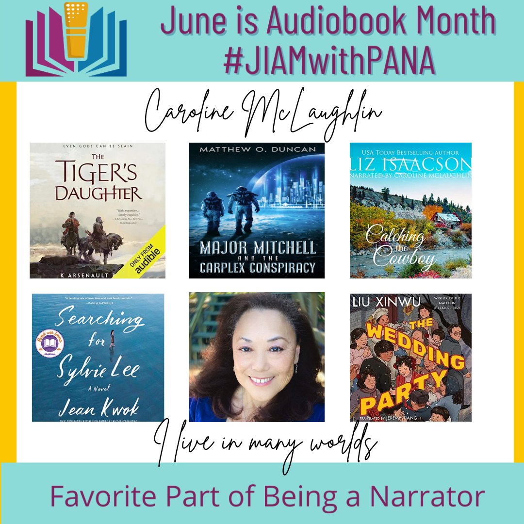 voiceofcaroline's tweet photo. June is Audiobook month!   Here's one of the MANY reasons I love being a narrator. #JiamwithPANA #lovemyjob #audiobooks #actor ❤️❤️❤️ https://t.co/eNtPb51Jws