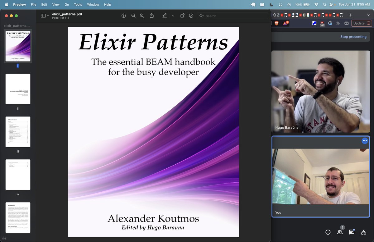 🚀 The Elixir Patterns Beta is live 🚀

<a href="/hugobarauna/">Hugo Baraúna</a> and I are really excited to share the beta release of the Elixir Patterns book and want to thank everyone for their support.

Check it out at elixirpatterns.dev and happy reading everyone 📖

#MyElixirStatus #ElixirLang