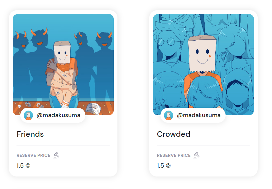 ❗️❗️ NEW LISTED❗️❗️

"Friends"
Reserve price : 1.5 ◎
Time : 24 hours

"Crowded"
Reserve price : 1.5 ◎
Time : 24 hours

only on <a href="/formfunction/">Formfunction</a> 💙🧡

All biders can claim pNFT after auction ended
(link below)