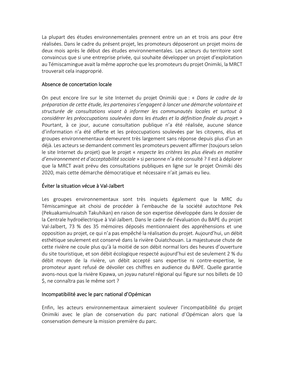 CREAT_08's tweet photo. Les acteurs environnementaux de la région, dont le #CREAT, pressent les promoteurs du projet #Onimiki de reporter le dépôt de leur candidature. 
Voici la lettre ouverte publiée aujourd'hui à cet effet.
#environnement #lettreouverte #action #projetonimiki #abitibitémiscamingue https://t.co/bzlafZEADu