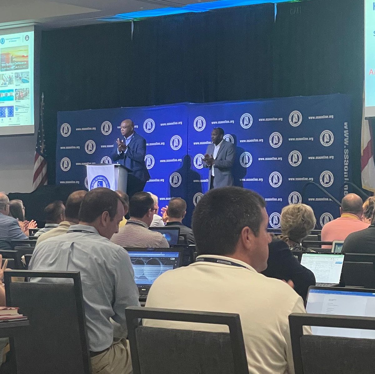 AudioEnhancemnt's tweet photo. We were able to attend the amazing @SSA_Supers Summer Conference this week and even had the opportunity to co-sponsor an event. We love learning about how we can continue to make a difference in the world of education!#SchoolSuperintendentsofAlabama #SSASUM22 #uncommoncore https://t.co/Ef8eFjjoJG