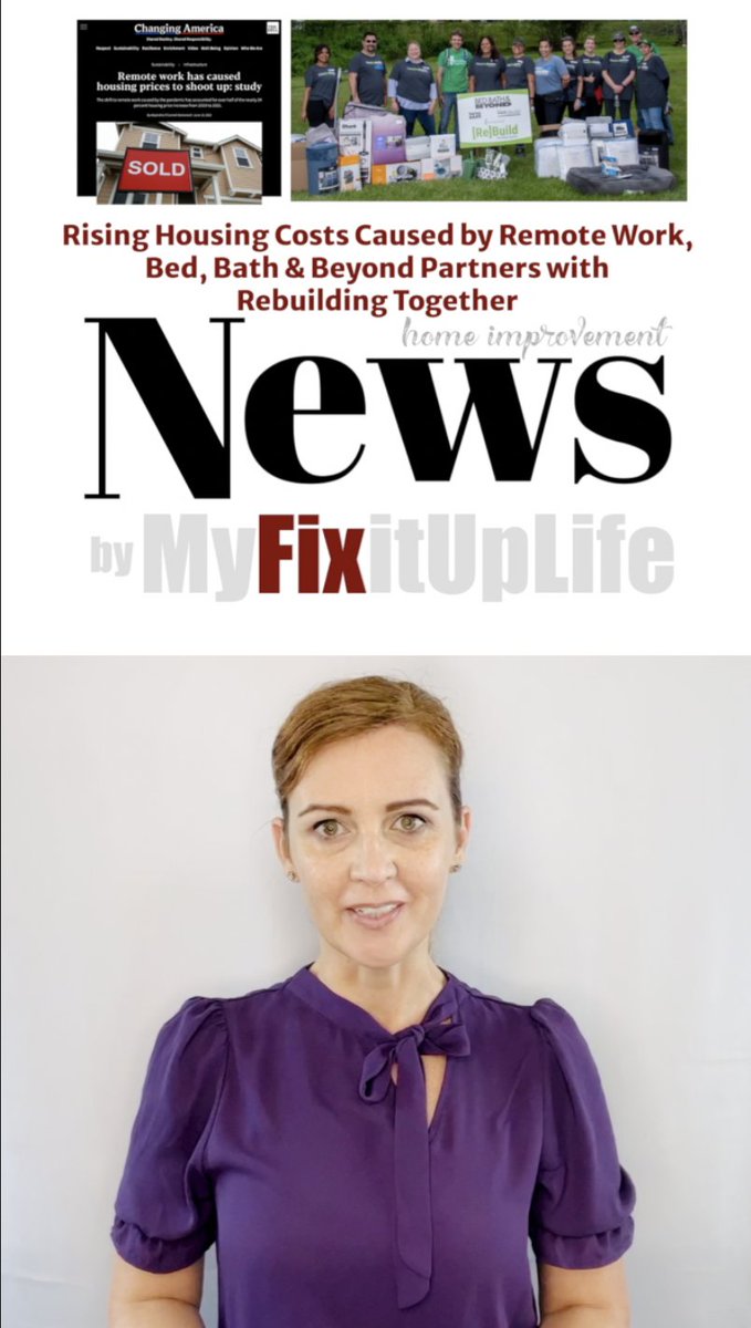 MyFixitUpLife's tweet photo. 😯Rising housing costs from working from🏡home? Yes, that's happening.
Plus, @BedBathBeyond is helping revitalize communities with @RebldgTogthr.
👉Find out more in today's #homeimprovement 🧰News Fix: https://t.co/HcRrh0KR9q
#newsfix #realestate #housingnews #diy https://t.co/7G6Qt6jJyB