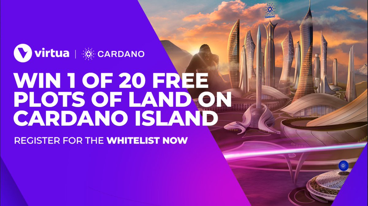 #RT <a href="/Terra_Virtua/">Virtua Metaverse</a>: Win one of 20 free plots of land on Cardano Island! 🏝️

Register for the whitelist NOW! 🔥
👉 cardano.terravirtua.io

Join our Discord for more details, and don't miss out! Link in bio 🤩

<a href="/Cardano/">Cardano Community</a> #Giveaway #CNFTCommunity #CNFTs #A…