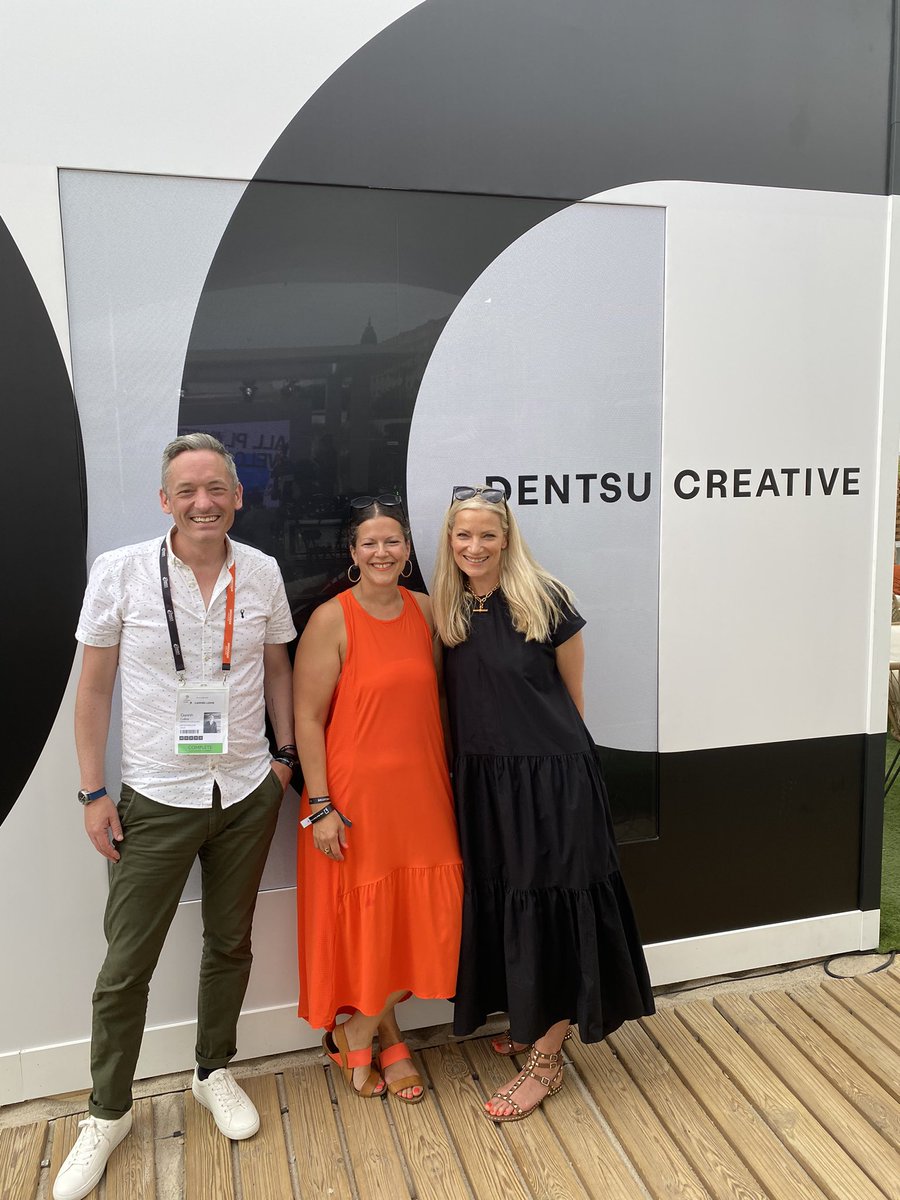 Celebrating the launch of Dentsu Creative with <a href="/vezre/">Veronique Rhys Evans</a> <a href="/RoManning/">Ro Manning</a> and <a href="/GarethSCollins/">Gareth Collins</a> #adage at Cannes