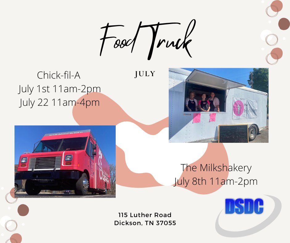 DSDC_INFO's tweet photo. We have an exciting month ahead of Food Truck Fridays with The Milkshakery and Chick-fil-A MetroCenter Food Truck. https://t.co/OU7i1LVgrB