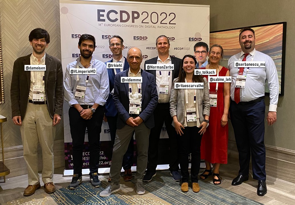 ESDIPatho's tweet image. Congrats to new @ESDIPatho board elected at AGM, #ECDP2022:
President @NormanZerbe
Vice President @y_tolkach
Secretary @ritaescarvalho
Treasurer @sabine_leh
Industry liaison @dameisen
Scient. comm. @VLimperioMD
Educ. comm. @vidiemme
Communic. comm. @serbanescu_ms
Editor @trkiehl