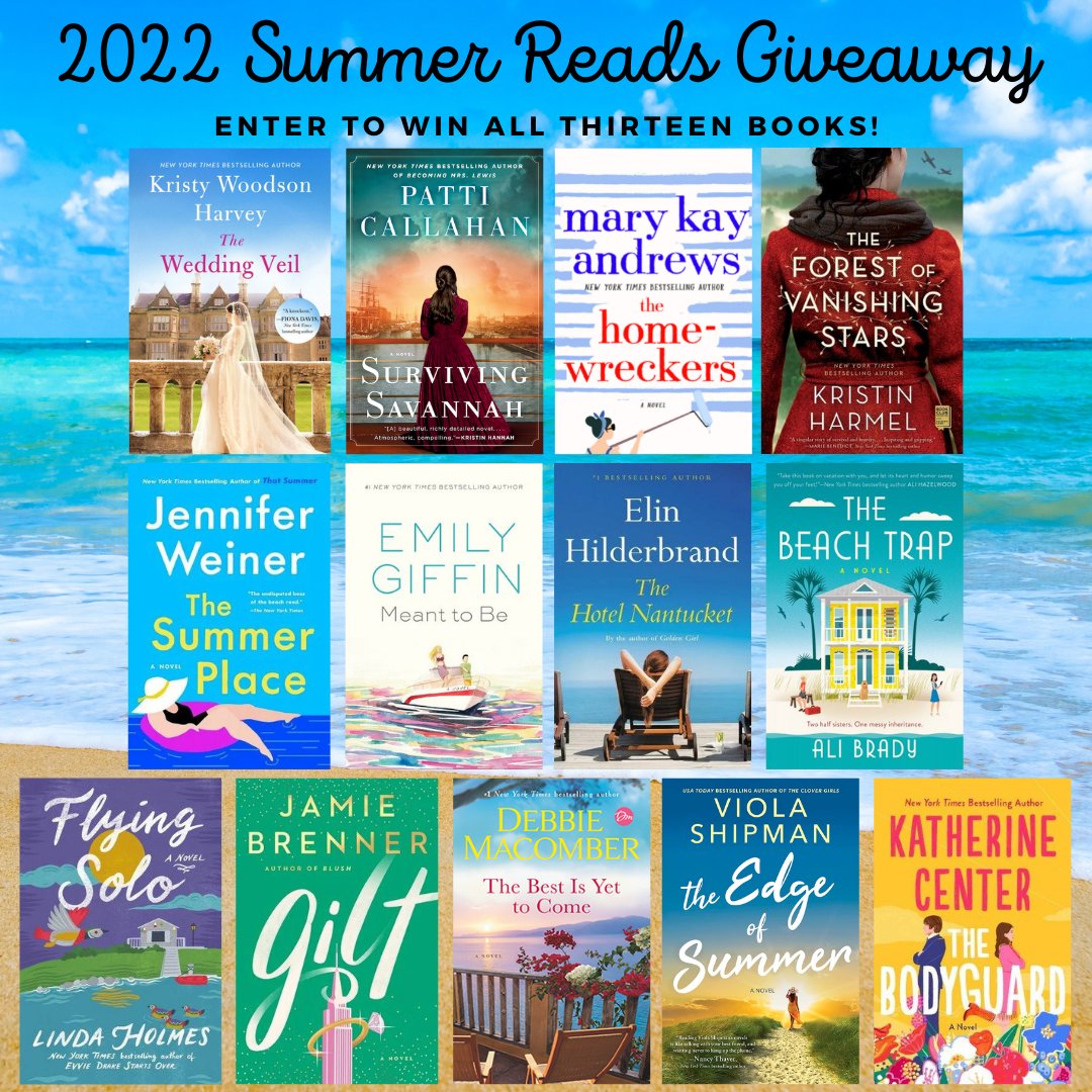 GIVEAWAY ALERT! Enter to win THIRTEEN of the hottest books of Summer 2022! Entry deadline: Mon 6/27/22. One winner of all 13 books will be chosen at random and announced on Tues 6/28/22. Good luck! DETAILS & ENTRY FORM HERE: bit.ly/Summer22Books