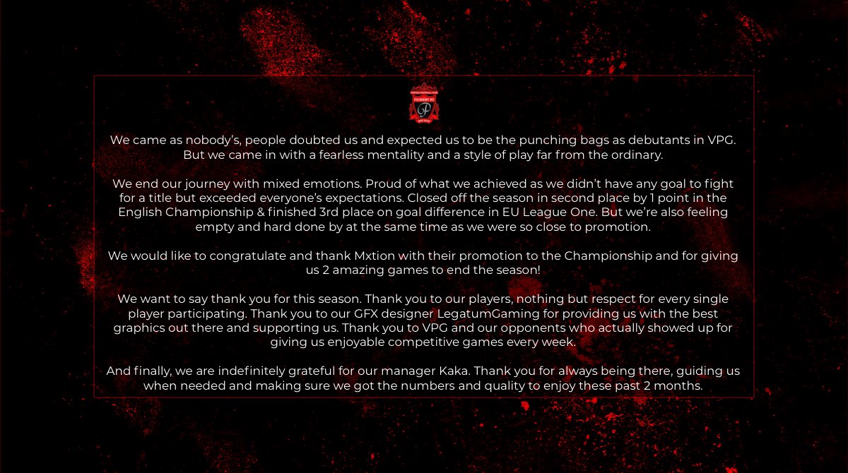 Our final message to the VPG community.. ✨