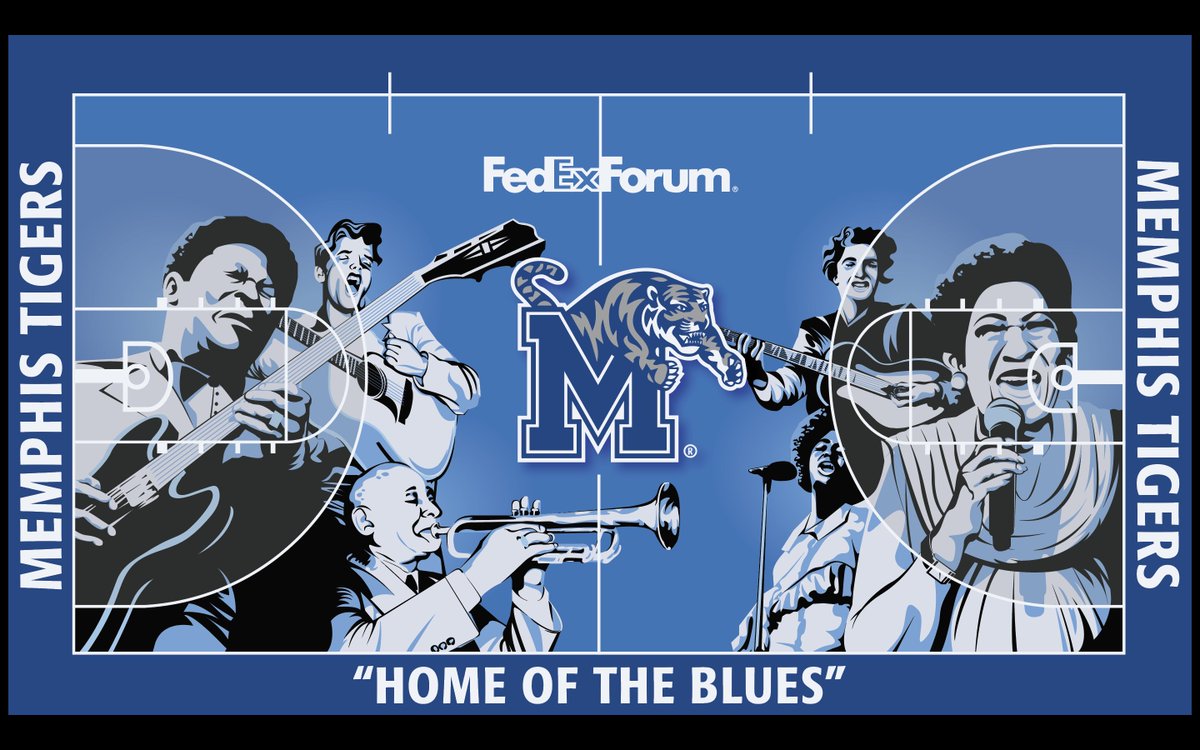 Grady__Jennings's tweet photo. @Memphis_MBB @FedExForum I was thinking of capturing Memphis' rich music history by illustrating a handful of some of Memphis' most influential musical figures. Paying homage to the "Home of the Blues." https://t.co/wP41cnhzjB