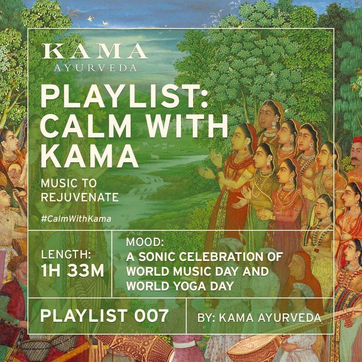 Celebrate #WorldMusicDay with our playlist: Calm with Kama. Music to rejuvenate mind & body. To stream, copy-paste this link in your browser: spoti.fi/3xJnJKQ #KamaAyurveda #CalmWithKama #MusicDay #WorldMusicDay #InternationalYogaDay #Yoga #Ayurveda