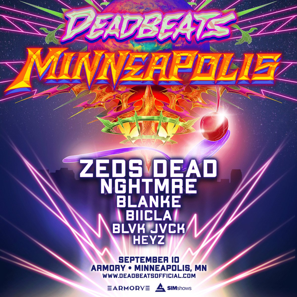 SIMshows's tweet photo. 🚨ANNOUNCE + CONTEST🚨

WE'RE COMING BACK MINNEAPOLIS! BRINGING A WHOLE NEW CREW OF DEADBEATS WITH US TO THROW DOWN AT THE ARMORY THIS SEPTEMBER. SIGN UP NOW FOR PRESALE ACCESS https://t.co/W4Ke6LrfUS

Presale Tues 6/28 at 10pm  
🎫Your chance to win:
#LIKE &amp; RT https://t.co/88LSPXl09q