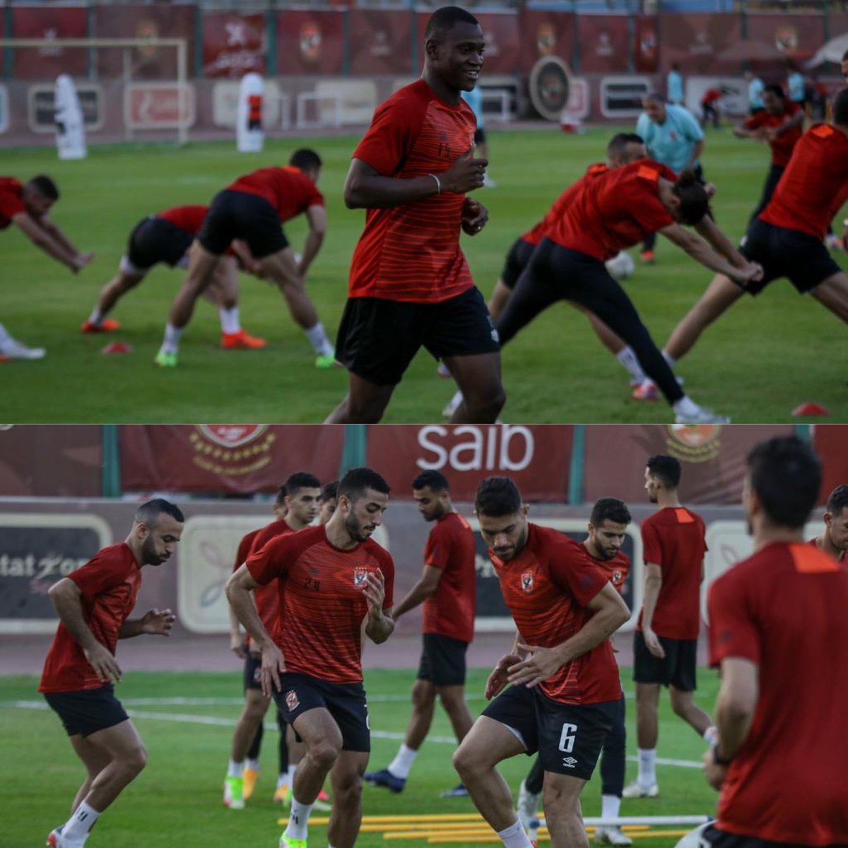 اليو ديانج ومحمد عبد المنعم ينتظمان في التدريبات الجماعية بعد مباراة الأهلي والمحلة 🦅