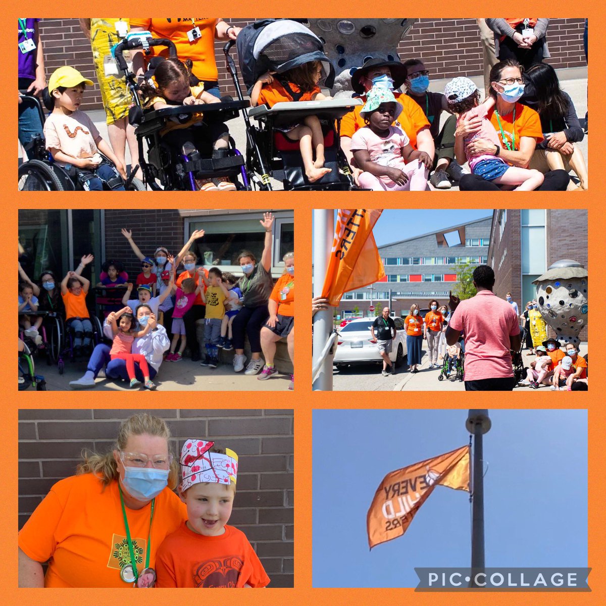 BloorviewSchool's tweet photo. @BloorviewSchool is feeling fortunate to be apart of the flag raising ceremony @HBKidsHospital on this #IndigenousPeoplesDay. We celebrate the many contributions of First Nations, Métis and Inuit peoples and their distinctive cultures and heritages. #dreamlearngrow https://t.co/5mM9T3Znyg