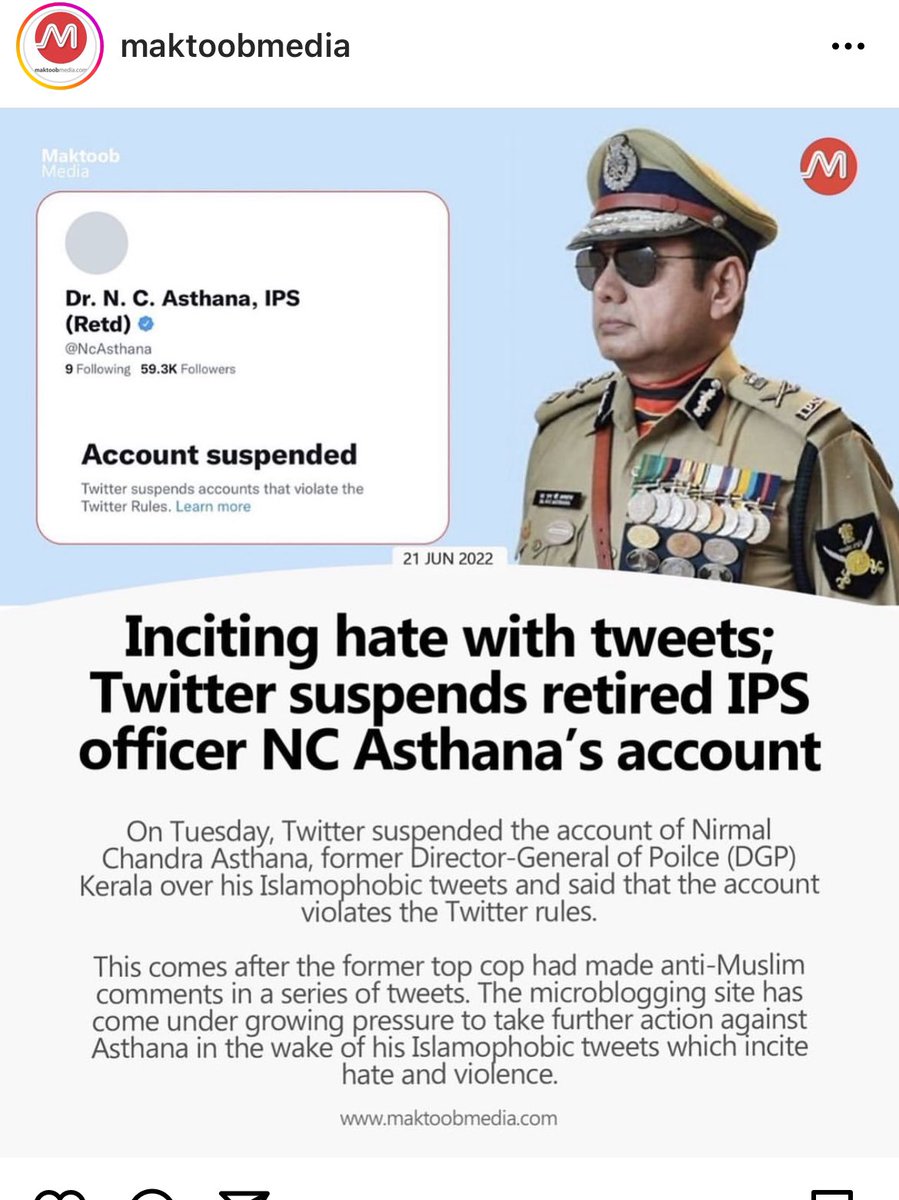 mubashirjuh's tweet photo. ऐसे अकाउंट को ज्यादा से ज्यादा
#ReportTweet करे जो भी #hate और #Islamophobia फैलाए।
Good job @TwitterIndia https://t.co/o9s8gARG8W