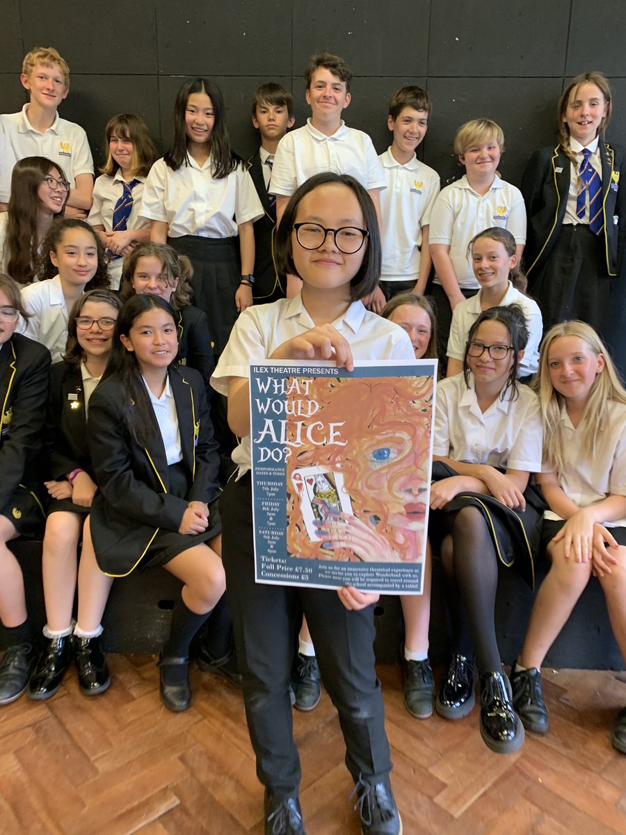 hf_drama's tweet photo. And the winner is… Congrats to our very own Ilex Theatre performer Stacey L (yr7) for her winning design of the poster for the end of year production of #WhatWouldAliceDo @hf_phoenix https://t.co/LEX4MLZjeS