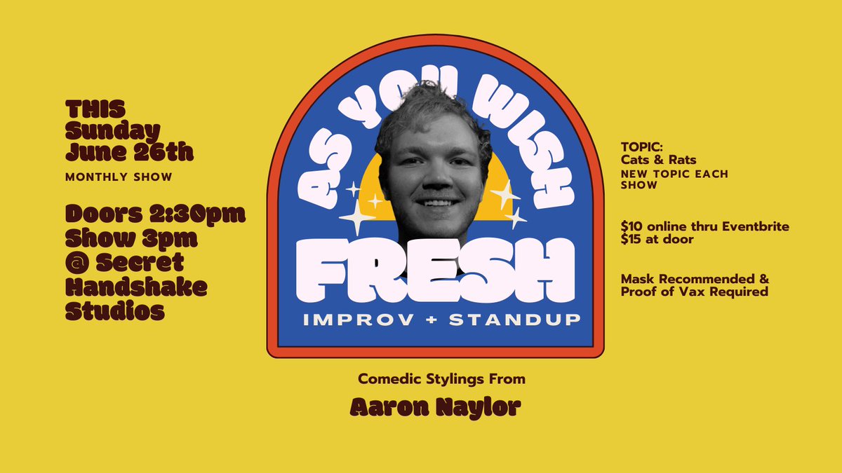 Road dog and sweet baby boy <a href="/IamAaronNaylor/">Aaron Naylor</a> is ready spin you some tales. He produces a ton of shows in and around the KC area. Check out this treasure and get your tickets today!
eventbrite.com/e/june-as-you-…
#KCShows #Standup #KCComedy #indieshows