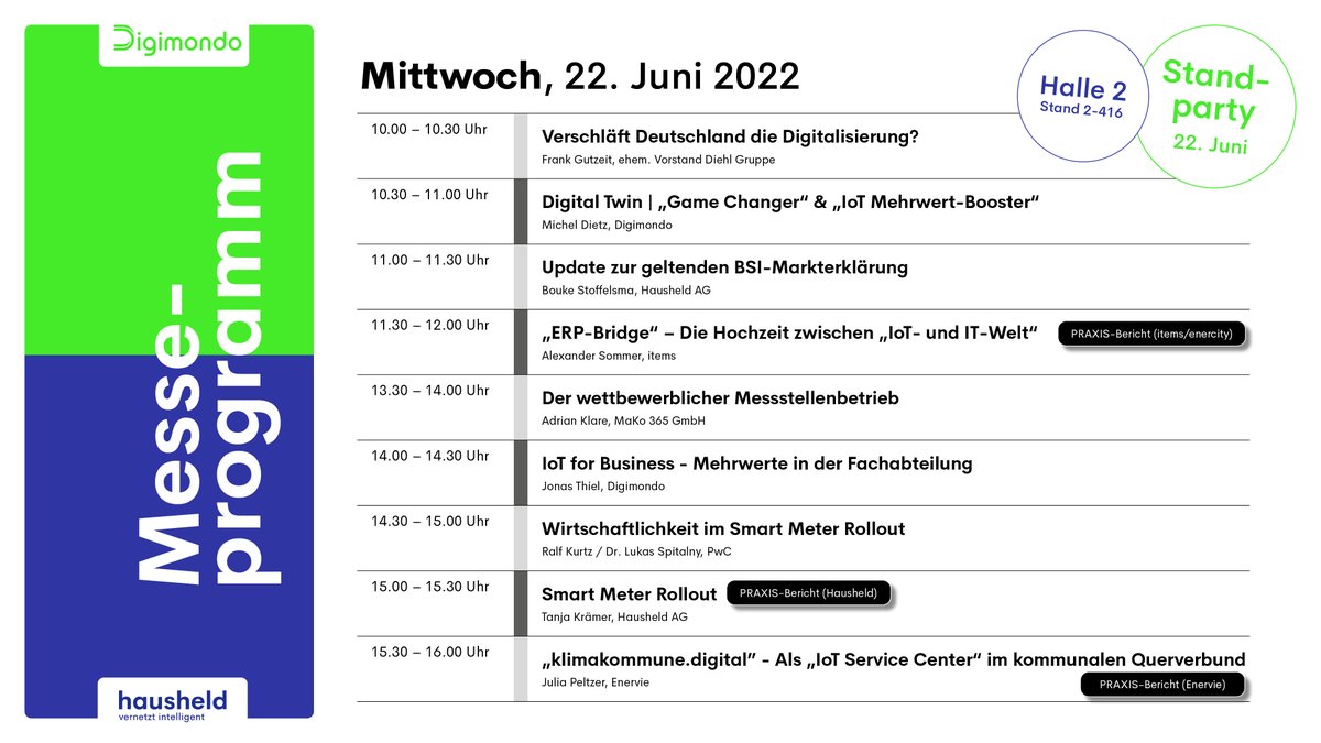 digimondogmbh's tweet image. Enjoy our speaker
Auf der E-World erwarten Dich an unserem Stand spannende, innovative Vorträge rund um unser Kernthema “IoT in der Energie- und Versorgungswirtschaft”. Wirf einen Blick auf unsere Messe-Highlights!
#enjoyyourbusiness #digimondo #eworld #iot #messe #speaker
