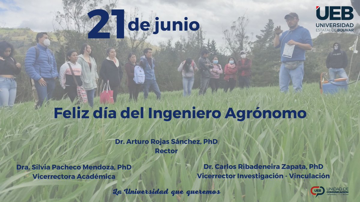 ueboficial_ec's tweet photo. 🚜La Universidad Estatal de Bolívar, saluda al 👩‍🌾👨‍🌾INGENIERO AGRÓNOMO🧑‍🌾 en su día, de manera especial a nuestros graduados, docentes y estudiantes; recordando que sin importar que tan urbana sea nuestra vida, vivimos de la agricultura.🚜🚜🚜 https://t.co/sz3iUwyWDs