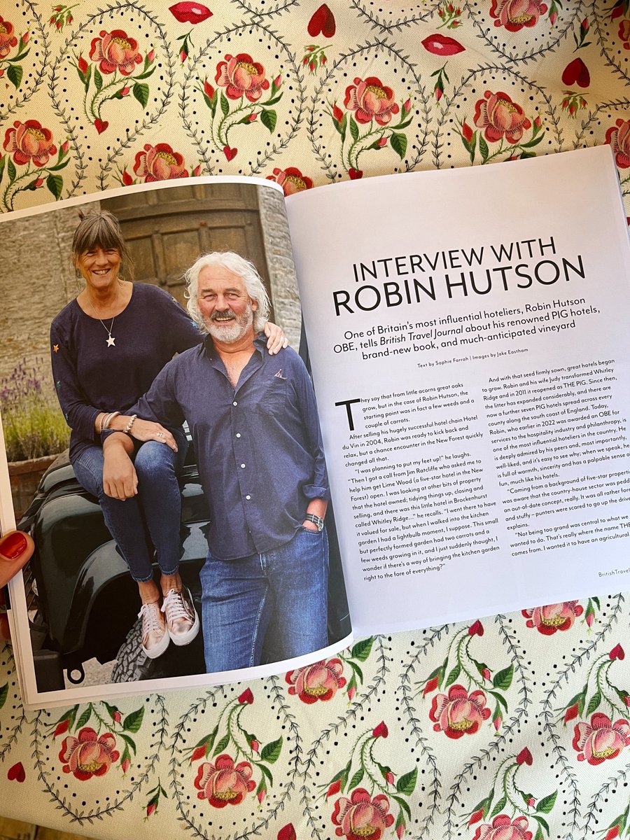Sophie Farrah (@so_farr) on Twitter photo My IV w/ <a href="/RobinHutson/">Robin Hutson</a>, founder of <a href="/The_Pig_Hotel/">THE PIG</a>, out now in the summer issue of <a href="/BTravelJournal/">British Travel Journal</a>. I love Robin & Judy's unique places to stay (and eat), so it was a real pleasure to hear how it all began, what the future holds, and to chat about THE PIG’s new book🐖 (link in bio) My IV w/ <a href="/RobinHutson/">Robin Hutson</a>, founder of <a href="/The_Pig_Hotel/">THE PIG</a>, out now in the summer issue of <a href="/BTravelJournal/">British Travel Journal</a>. I love Robin & Judy's unique places to stay (and eat), so it was a real pleasure to hear how it all began, what the future holds, and to chat about THE PIG’s new book🐖 (link in bio)
