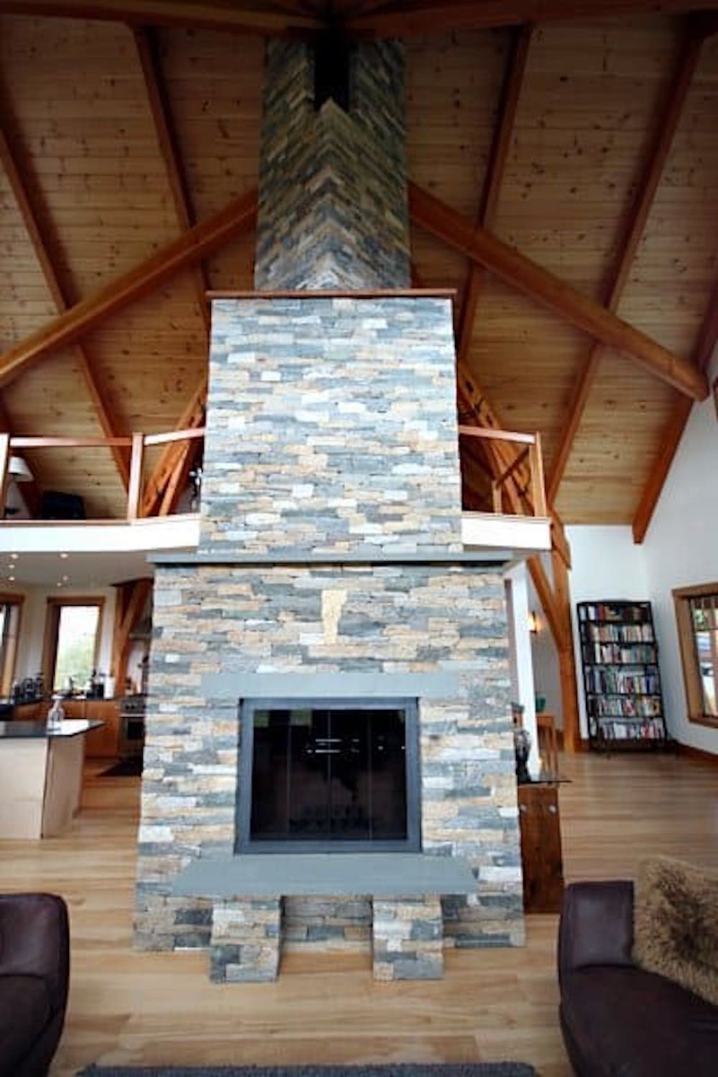 stoneyard's tweet photo. A soaring, converging ceiling with a twisted fireplace.  https://t.co/tg7eFdgPET https://t.co/n1YyVa0Fbs