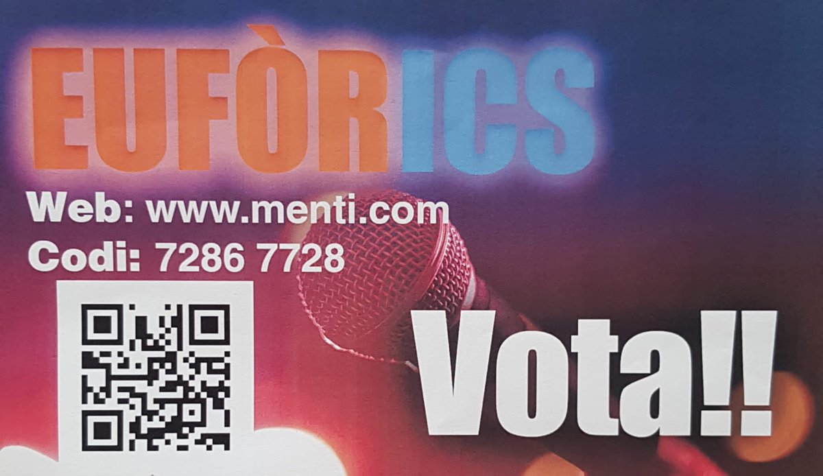 Hospital de Tortosa Verge de la Cinta - ICS Ebre (@htvcebre) on Twitter photo Força Coral del Temple 💪🎶🎙, en una hora comença #EuforICS
Ja podeu votar-los al següent enllaç
menti.com/od6ma3ux3q/2
<a href="/icscat/">ICS. Generalitat</a> Força Coral del Temple 💪🎶🎙, en una hora comença #EuforICS
Ja podeu votar-los al següent enllaç
menti.com/od6ma3ux3q/2
<a href="/icscat/">ICS. Generalitat</a>