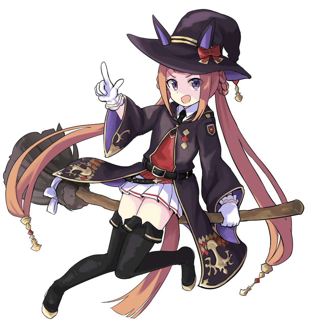 sweep tosho (umamusume) 1girl broom solo hat horse tail witch hat twintails  illustration images