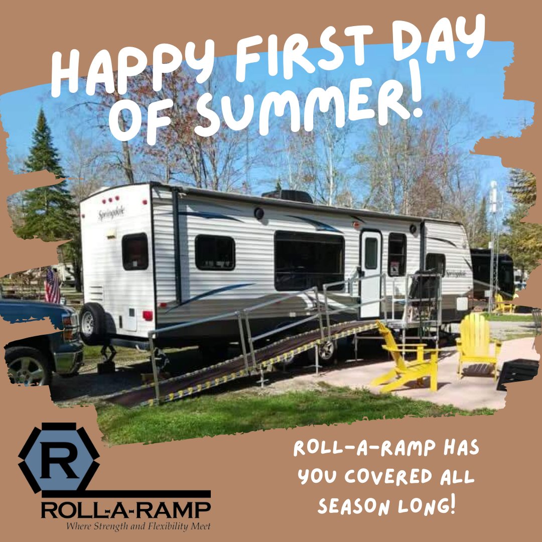 rollaramp's tweet photo. Happy summer! Whether you’re going camping, boating, or roadtripin', Roll-A-Ramp has you covered! Our ramps are simple to set up, easy to stow away, and incredibly sturdy with the ability to support 1,000 lbs.
 
#RollARamp #RVRamps #wheelchairramps #RV https://t.co/niOT5RBFI2