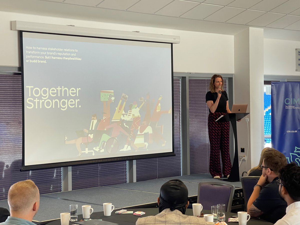 Our CMO @MariSian speaking at this afternoon's @CIMinfo_Wales #MarketingMasterclass on how creating meaningful relationships can transform a brand's reputation and impact.

#stakeholderengagement #partnershipworking