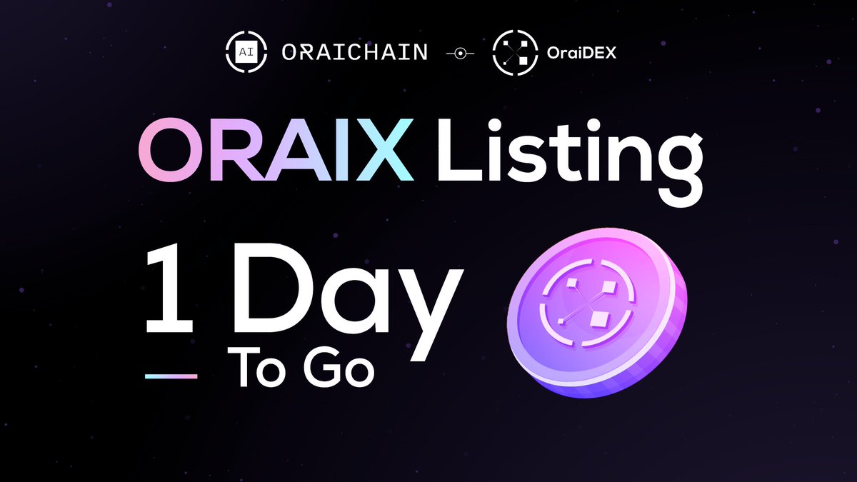 oraichain's tweet image. 📢 ORAIX LISTING: 1 DAY TO GO!

🚀🚀🚀 #ORAIX will be listed fairly on #OraiDEX at 𝟏𝟒:𝟎𝟎 𝐔𝐓𝐂 𝐨𝐧 𝐉𝐮𝐧𝐞 𝟐𝟐, 𝟐𝟎𝟐𝟐 🚀🚀🚀

Listing event will be accompanied by: 

💸 Section 1 of #ORAIX #Fairdrop Program

💰 Farming pool: $ORAI/$ORAIX