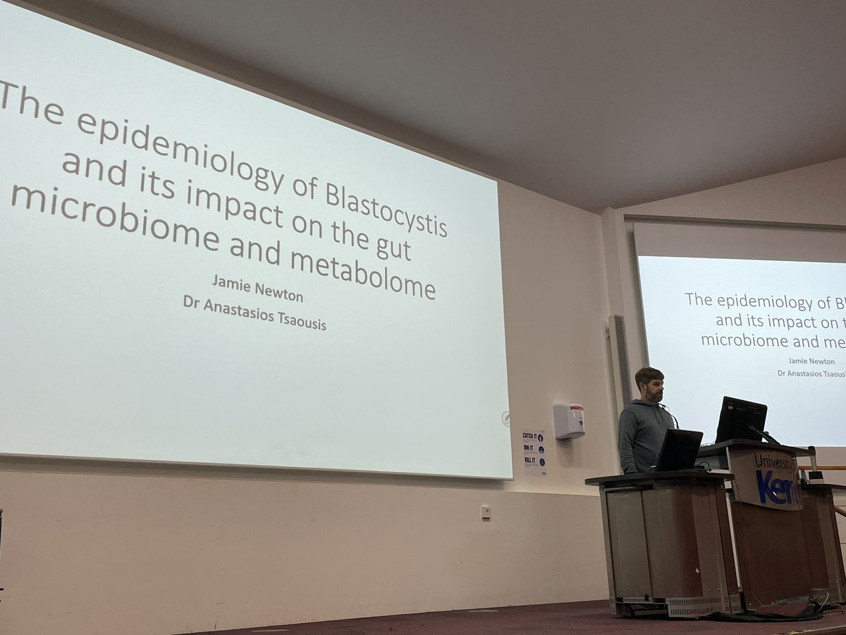 ADTsaousis's tweet photo. Next at the PGR festival is Jamie @Jimi091280 talking about his PHD project funded by the @Kent_Health on the epidemiology of #Blastocystis ! @biokent @RAPID_UoKent #protists @TsaousisLab https://t.co/BwDyTxbnxq