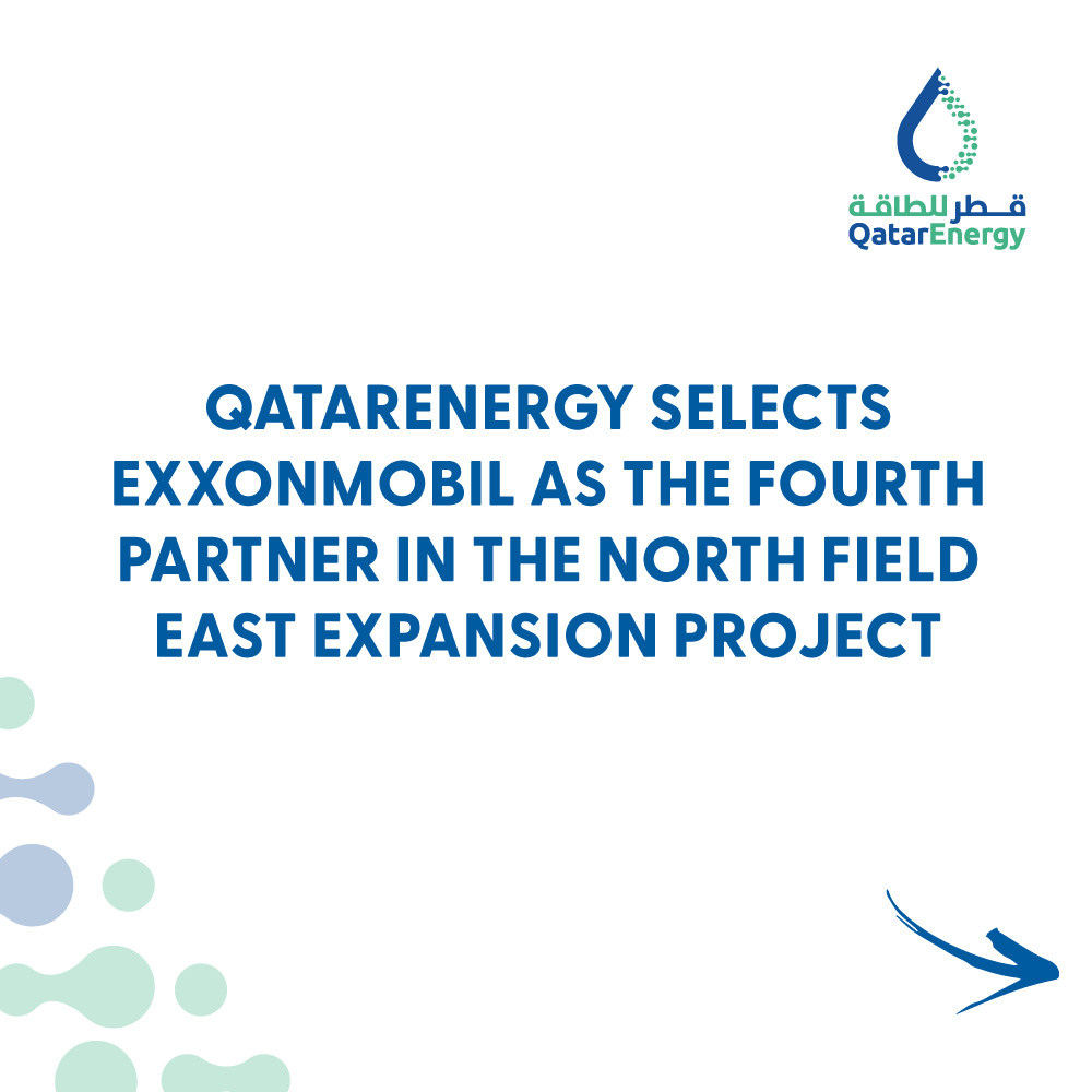 qatarenergy's tweet photo. QatarEnergy announced that it has selected ExxonMobil as a partner in the North Field East (NFE) expansion project, the single largest project in the history of the LNG industry.

#QatarEnergy #YourEnergyTransitionPartner⁣⁣ #Qatar https://t.co/yW6VRjJ19p