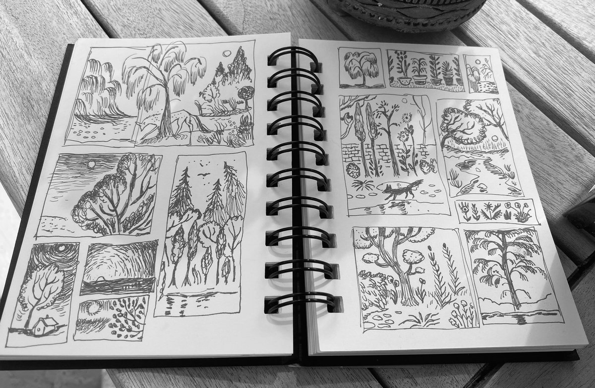 relaxing in the garden drawing endless thumbnails 