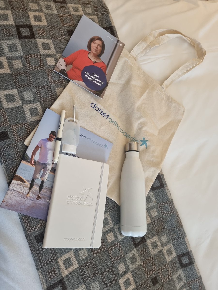 Really looking forward to an informative conference with <a href="/DorsetOrtho/">Dorset Orthopaedic</a> with <a href="/CarolineTrinder/">CarolineTrinder RGN Senior Associate</a>. Thank you so much for the welcome bag!