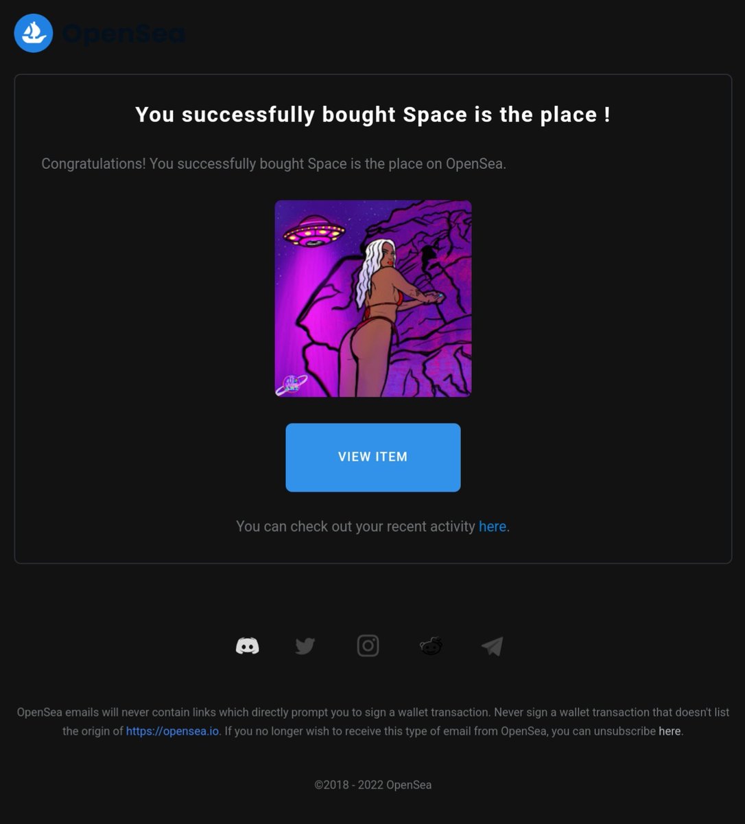 Latest purchase...

Grabbed this super dope item from one of my fav artists/collection <a href="/wearelivingNFT/">WEARELIVINGART | 👾</a> 👽🙌🏼🤙🏻💚💙💜

Vibrant, Space, Alien, Hotties 🔥 

Go check out my friends collections over at 👇🏼

linktr.ee/weareelivingart

#nft #nftcommunity #nftfamily #nftproject #nftartist