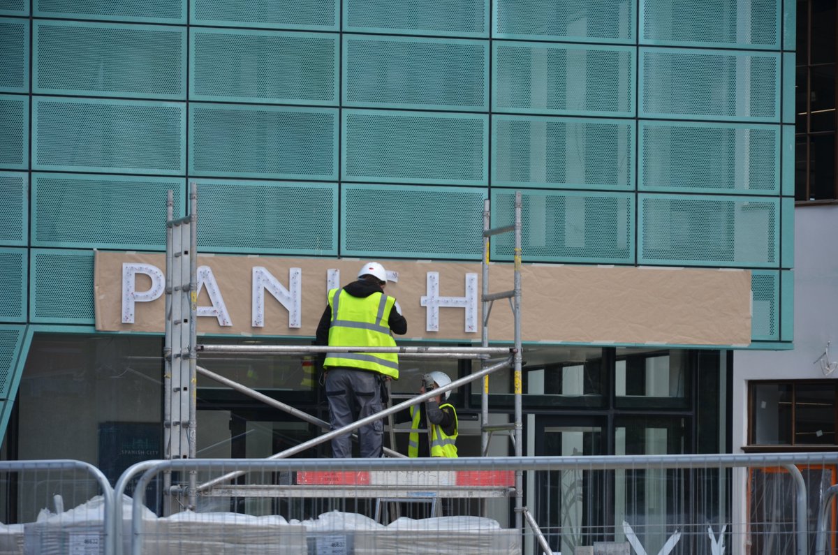 TyneSnapper's tweet photo. #whitleybay Spanish City still under development on this day 21st June 2016 - or as the sign fixer thinks it is Panish City? https://t.co/dd9rSXblVm