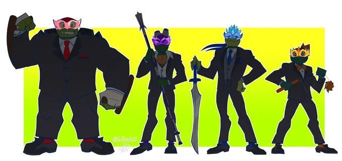 スーツと仮面🐢❤️💜💙🧡#rottmnt 