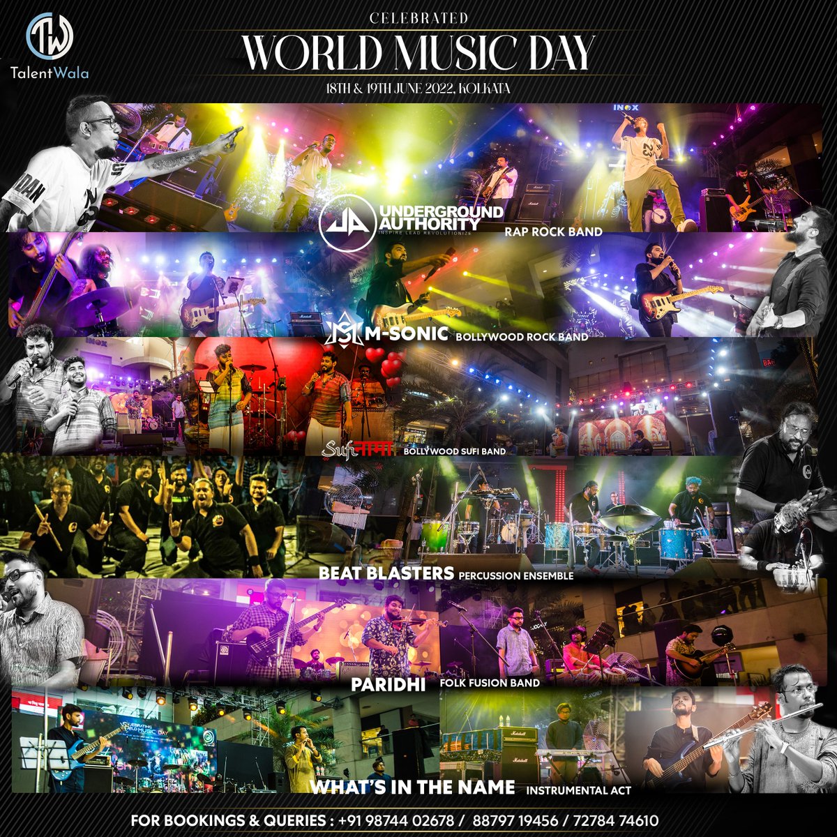 Sneak peek of World Music Day concert by Talentwala

@ua_official_insta
@m_sonic_official
@sufinamaband
@beatblasters
@paridhimusic
@whatsindnamekolkata

#curatingglobalexperiences #curatingglobally #liveevent #kolkata #talentwala #artistmanagement #eventmanagement