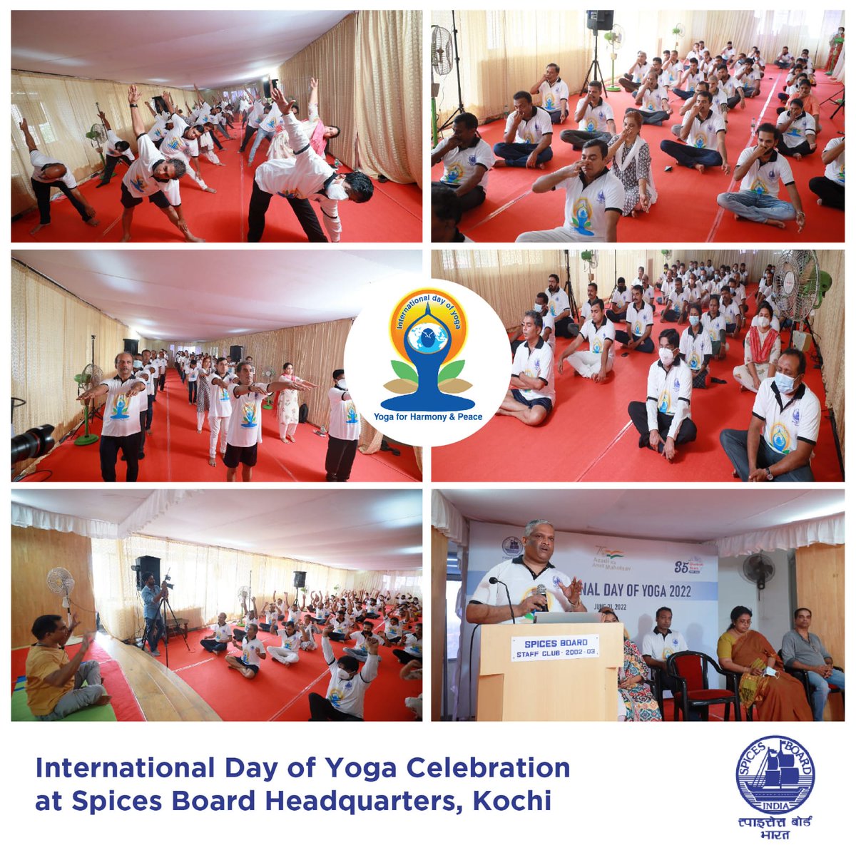 Spices_Board's tweet photo. Glimpses from the International Day of Yoga Celebration held today at Spices Board Headquarters, Kochi.

@DoC_GoI

#spicesboard #spicesboardofindia #spicesboardindia #spices #internationalyogaday https://t.co/dM7mHqMQyW