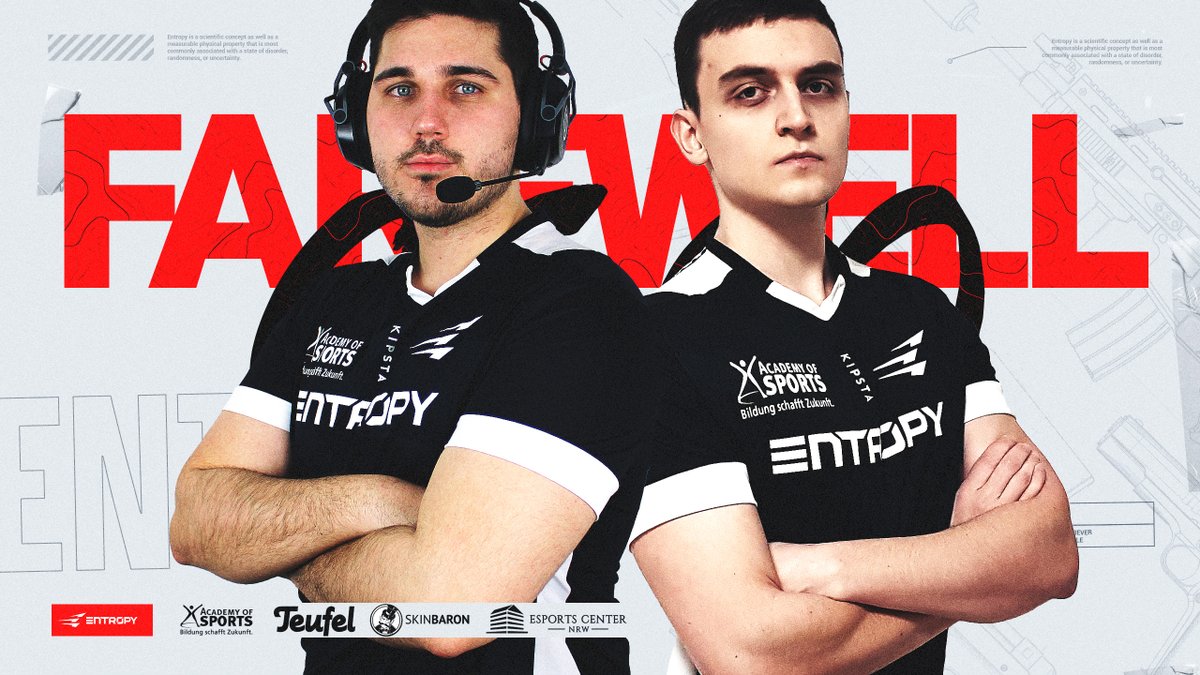 Macht es gut, <a href="/KrowNiiCS/">Daniel Mitchell</a> und <a href="/powerYYcs/">powerYY</a>! Nach einer erfolgreichen Saison, die mit der Teilnahme an den Finals der Fragster Liga gekrönt werden konnte, müssen wir uns heute leider von Daniel und Thomas verabschieden. Alles Gute und vielen Dank! 🖤❤ #unbreakable