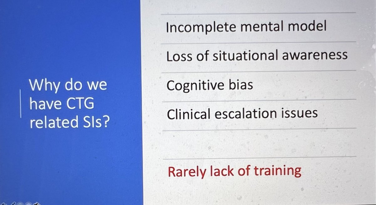 DrTamaraKubba's tweet photo. @susannacrowe leading a session on fetal monitoring - a reminder to think about the context of risk and the importance of situational awareness #humanfactors #maternitycare #MLW22 @RCObsGyn @BMFMSNews @L6UPY https://t.co/lWC2wb1HNA
