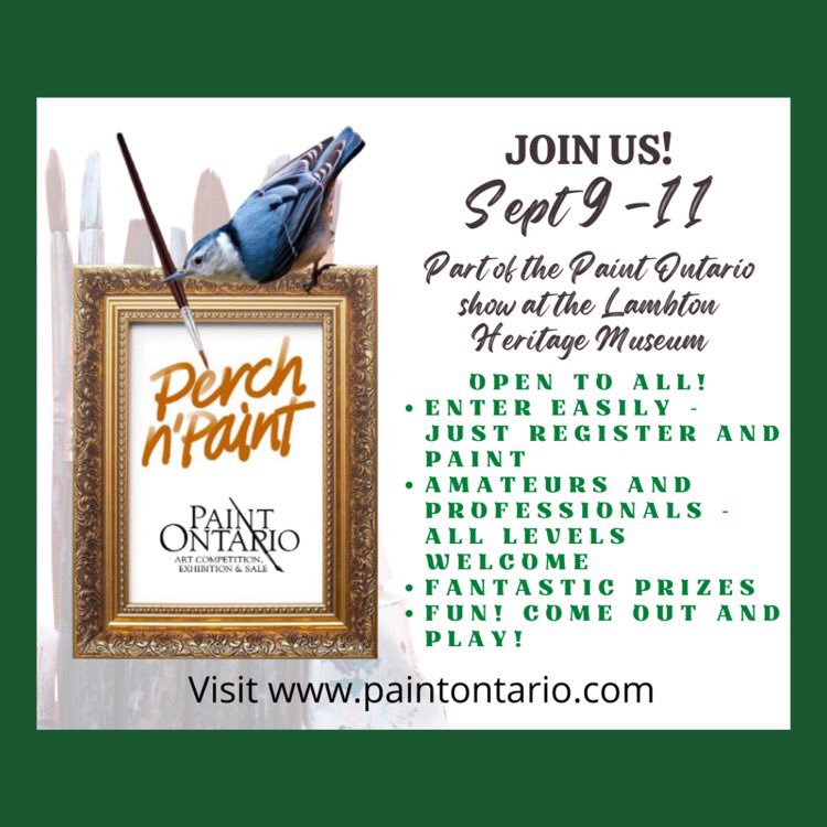We are thrilled to offer this great opportunity to all artists! Visit paintontario.com for details.