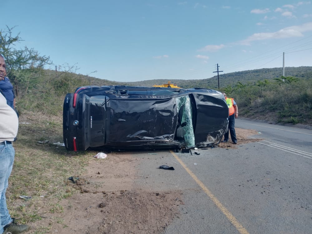 ZANewsFlash's tweet photo. PHOTOS: Apparently this how the car of KwaZulu-Natal MEC for Transport and ANC KZN PEC member, Peggy Nkonyeni, was left after today's accident along the R66, north of the province. Together with her bodyguards, Nkonyeni was rushing to an event in Danhauser. https://t.co/GLHzKGg3hV