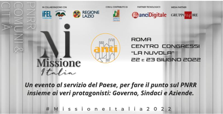 Invitalia's tweet photo. 🏘️ 🇮🇹 #Invitalia tra i protagonisti del primo evento nazionale “#MissioneItalia2022 #PNRR Comuni e Città”, un appuntamento organizzato da @comuni_anci a #Roma, il 22 e il #23giugno.
#ReOPENSPL
⭕Più info sul contributo di Invitalia all'evento 👇https://t.co/3C0MArzTQE https://t.co/L6tqqkb4gc