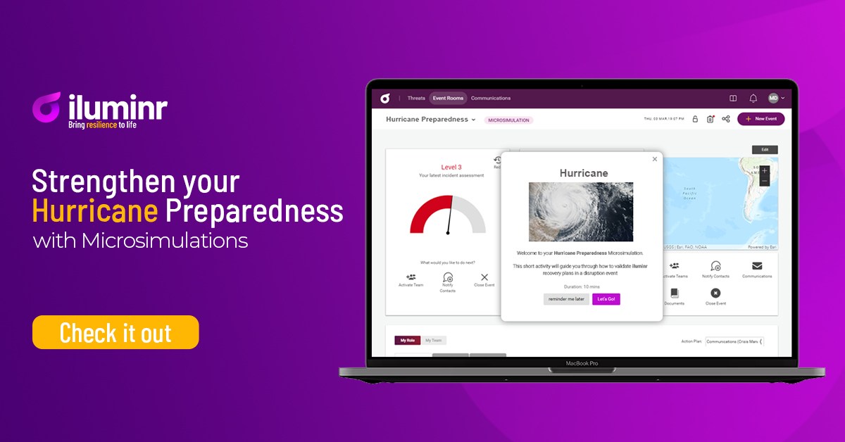 _iluminr's tweet image. 🌀 Hurricane season is here and no, you don't need another preparedness or response checklist. What you need is a #Microsimulation to help your team REFRESH their Hurricane preparedness. Check out the Microsimulation at bit.ly/3QE8wDh
#organizationalresilience